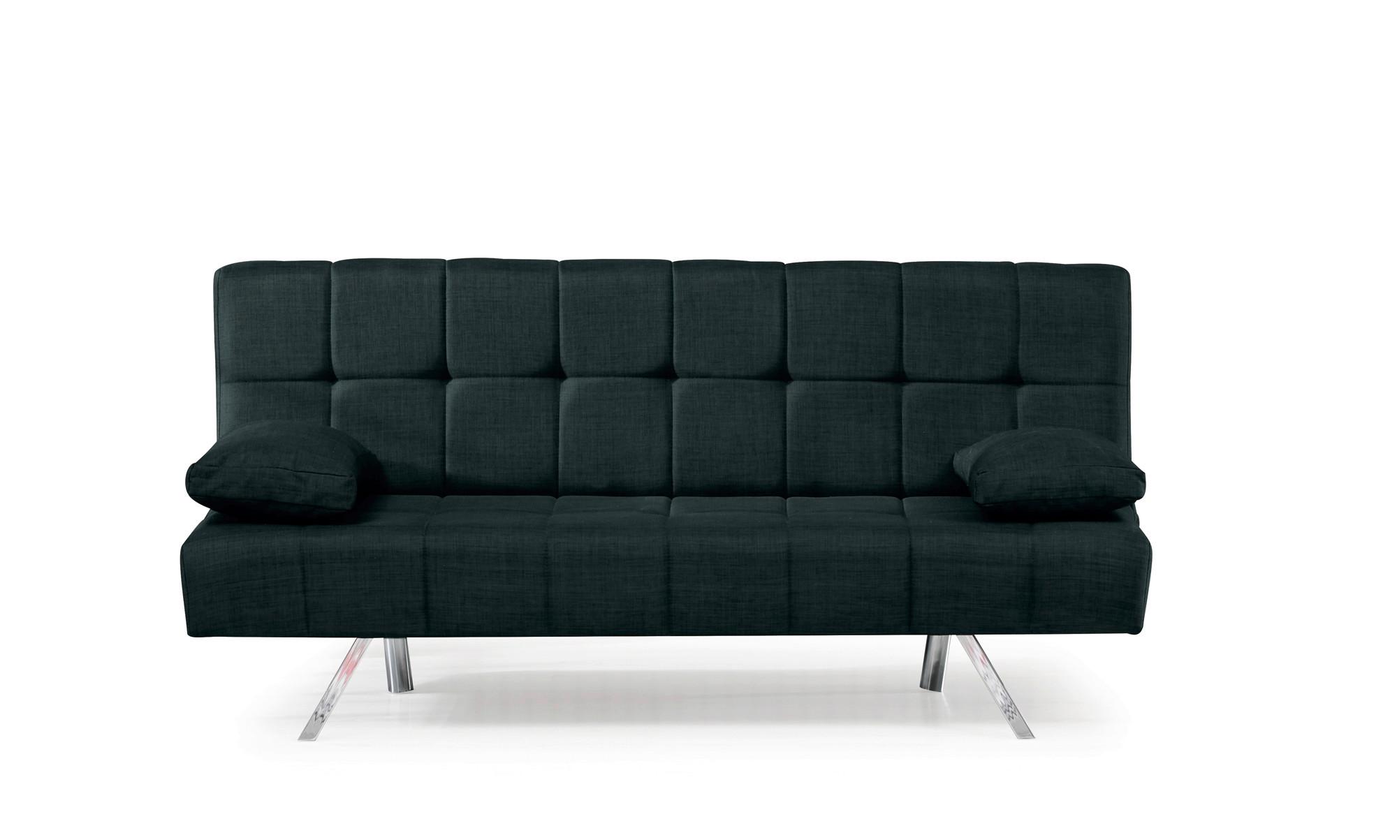 3-Sitzer-Sofa Troy Mit Schlaffunktion Graublau - Chromfarben/Graublau, Design, Textil/Metall (183/87/82cm) - Livetastic