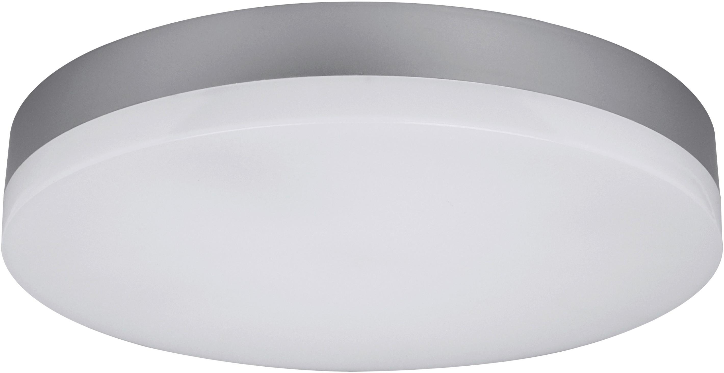 LED-Deckenleuchte Ø 28 cm, für In- und Outdoor - Silberfarben, Basics, Kunststoff (28/5,1cm)