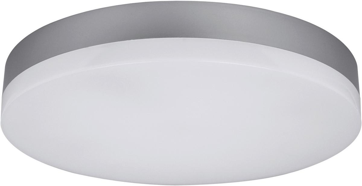 LED-Deckenleuchte Ø 28 cm, für In- und Outdoor - Silberfarben, Basics, Kunststoff (28/5,1cm)