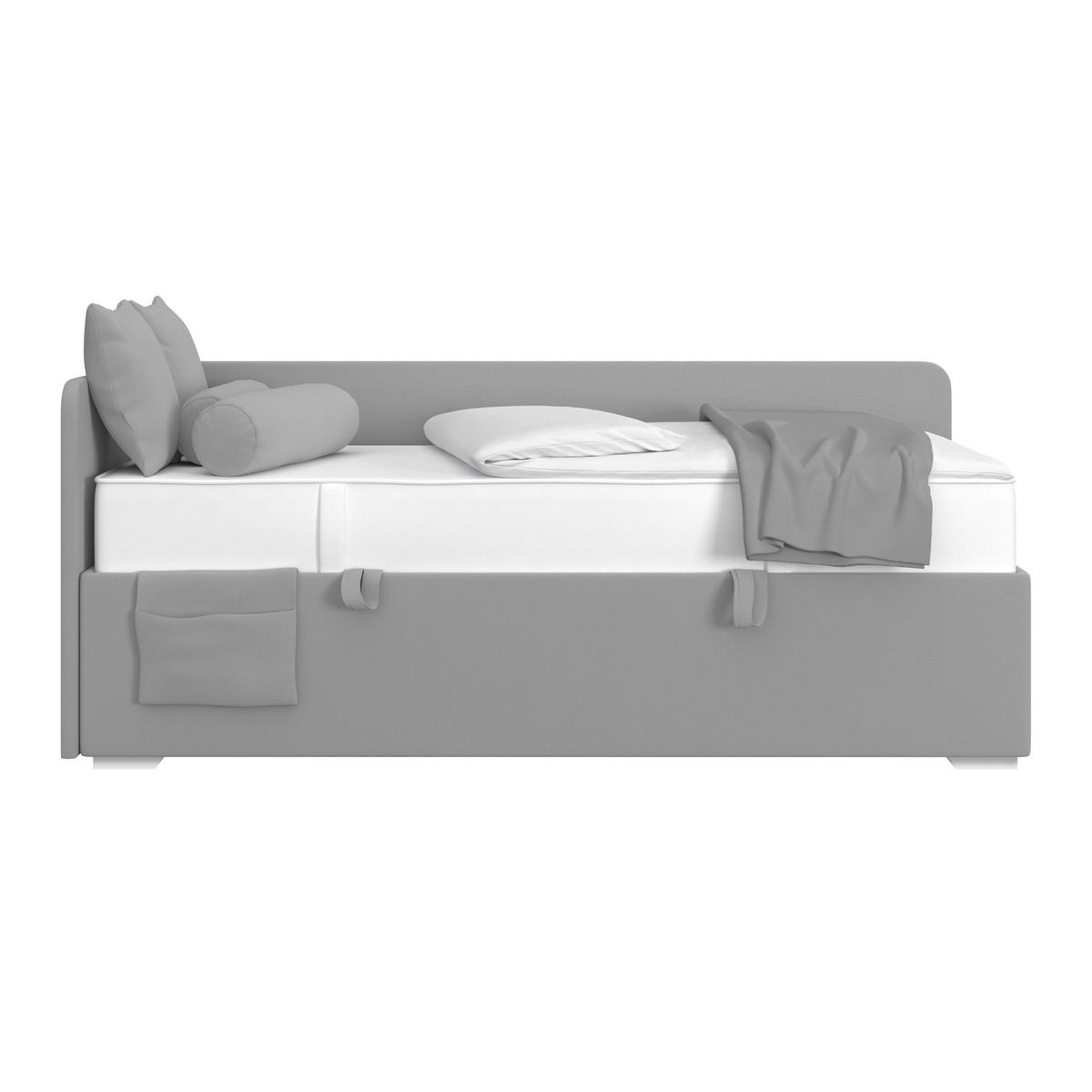 Polsterbett Remi - Chromfarben/Dunkelblau, MODERN, Holz/Textil (90/200cm)