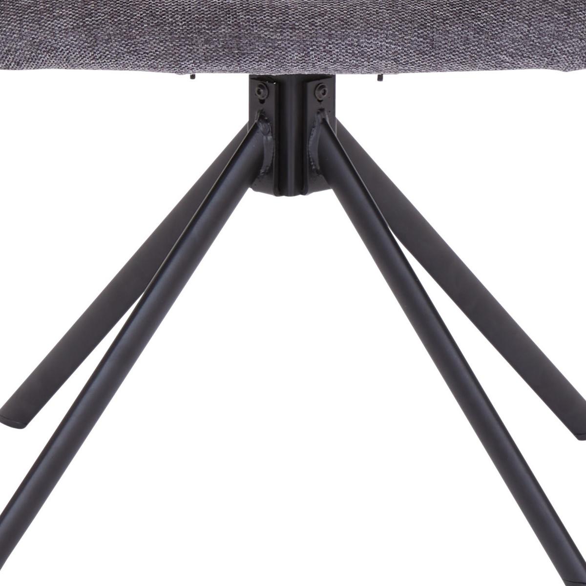 Armlehnstuhl Ankara S Anthrazit Gepolstert - Anthrazit/Schwarz, KONVENTIONELL, Textil/Metall (58/89/62cm)