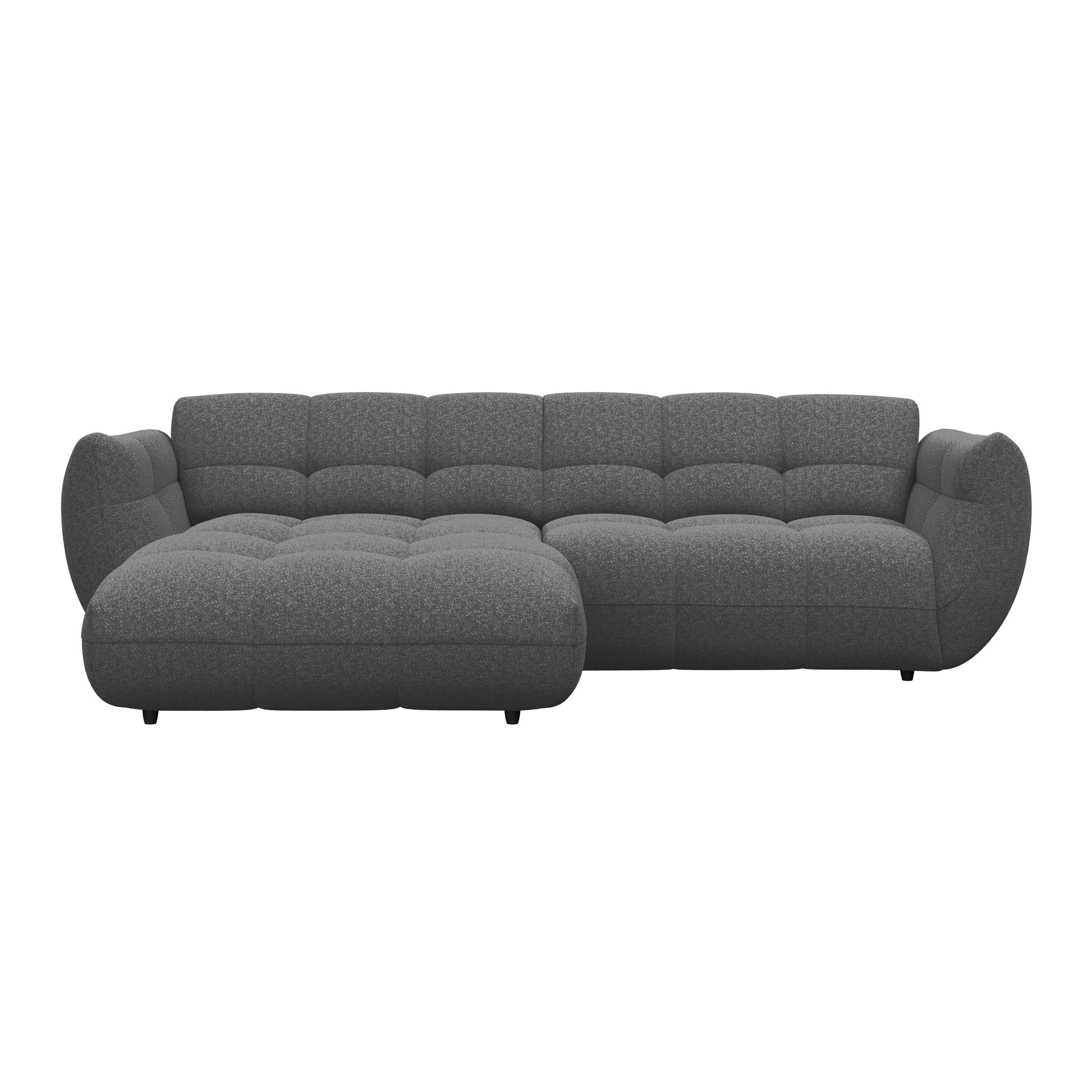 Ecksofa Panda Chenille anthrazit, 178x280cm - Dunkelgrün/Anthrazit, Trend, Textil (178/280cm)