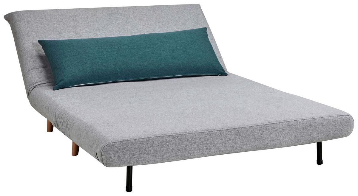 Rozkládací pohovka s polštářem SIMON šedá - šedá/modrá, Moderní, dřevo/textil (125/84/91cm) - Ondega