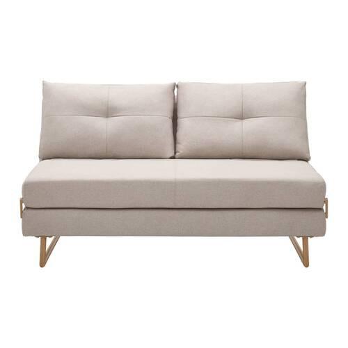 Rozkladacia pohovka MALIC béžová - farba duba/béžová, Modern, kov/textil (150/84/90cm) - Bessagi Home