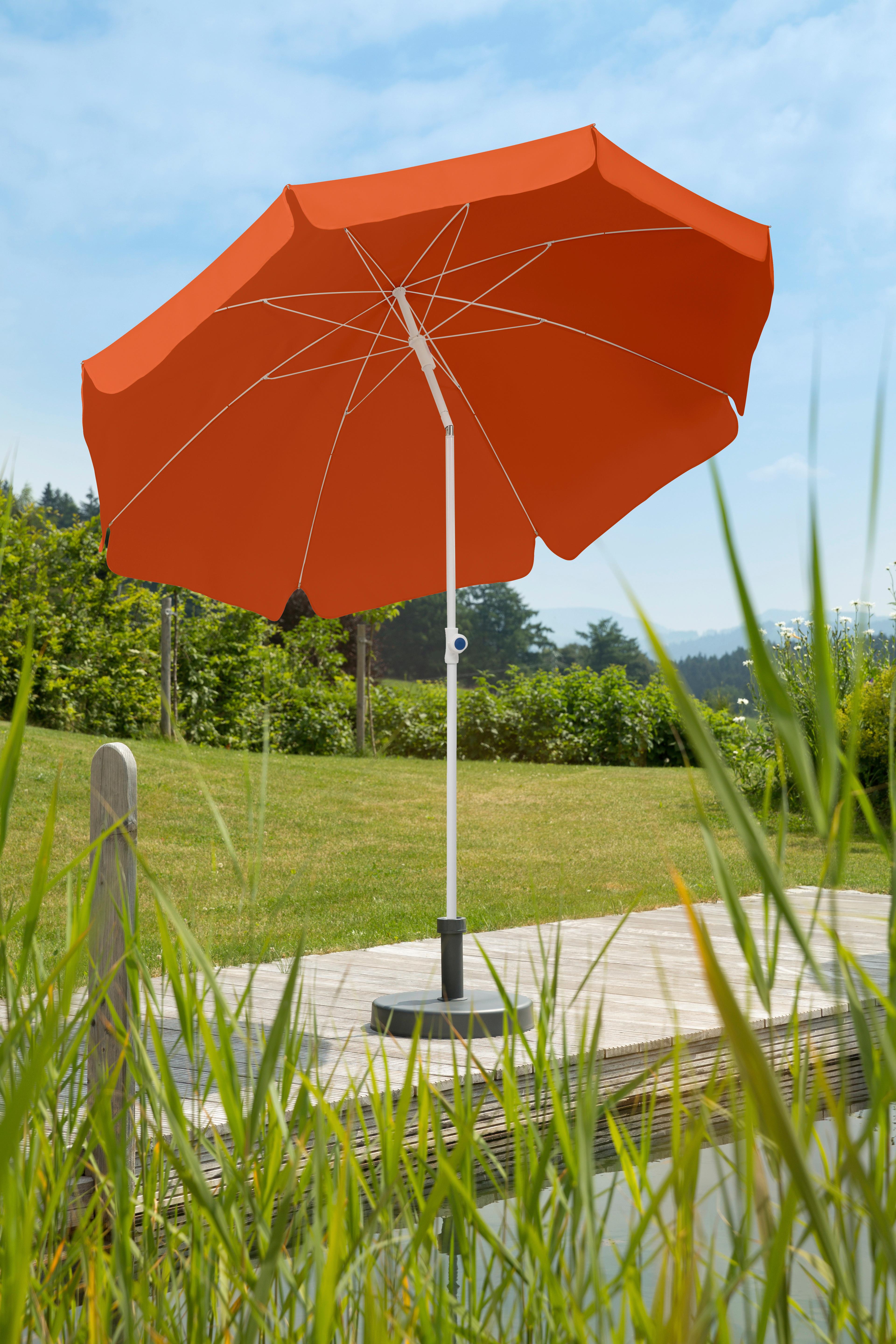 Sonnenschirm Ibiza BxHxT: 240x230x240 cm Terracotta - Terracotta/Weiß, Basics, Textil/Metall (240/230/240cm) - Schneider