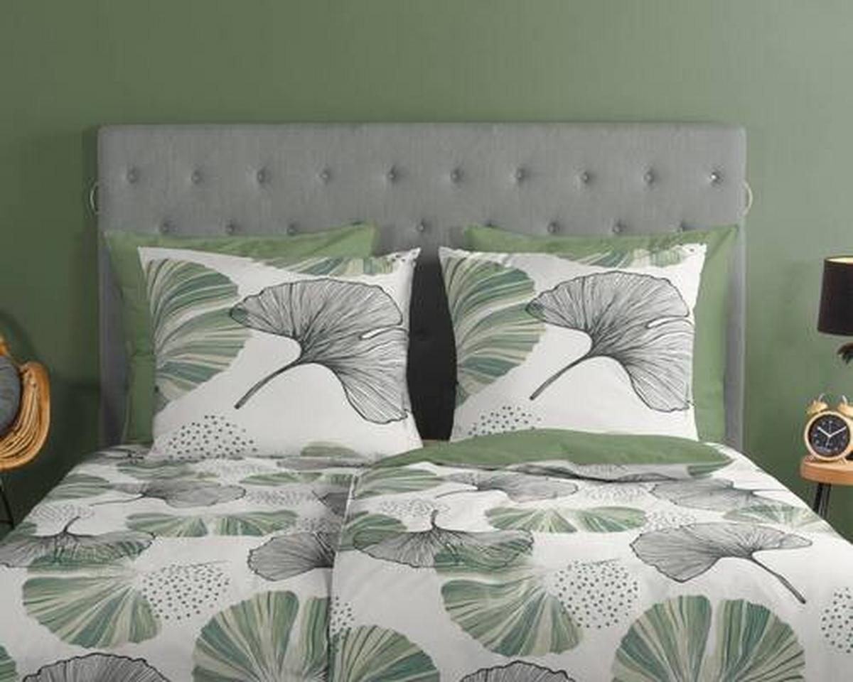 Wendebettwäsche Gigi Grün 135x200 cm - Grün, Natur, Textil (135/200cm)