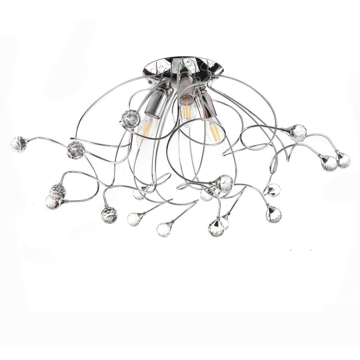 Deckenleuchte 4726/pl3 - Chromfarben, KONVENTIONELL, Glas/Metall (55/45cm)