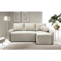 Ecksofa Fancy Creme 209x143 cm - Creme/Schwarz, Design, Textil (209/143cm) - MID.YOU