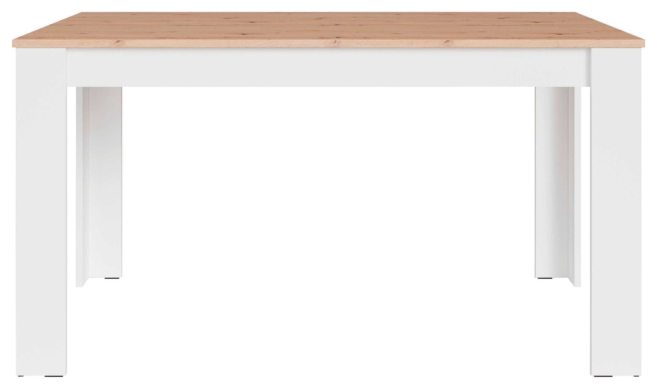 Esstisch Nori Eiche Artisan/weiß B: 75 Cm - Weiß/Eiche Artisan, LIFESTYLE, Holzwerkstoff (140/75/80cm) - MID.YOU