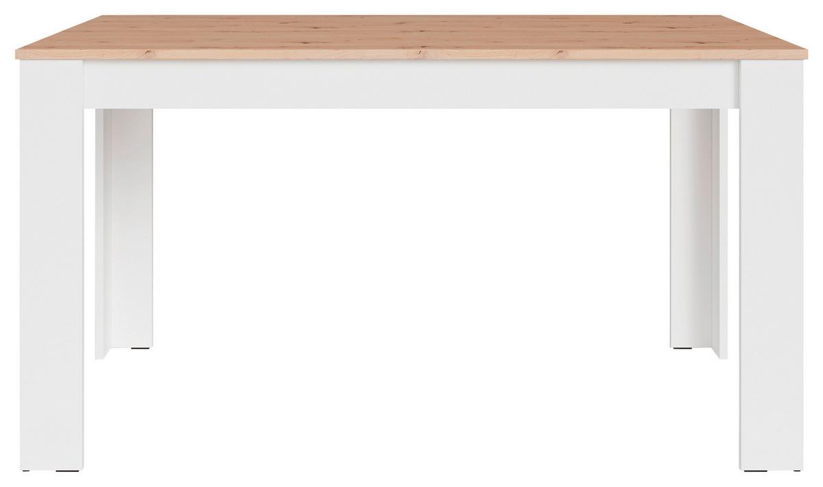 Esstisch Nori Eiche Artisan/weiß B: 75 Cm - Weiß/Eiche Artisan, LIFESTYLE, Holzwerkstoff (140/75/80cm) - MID.YOU