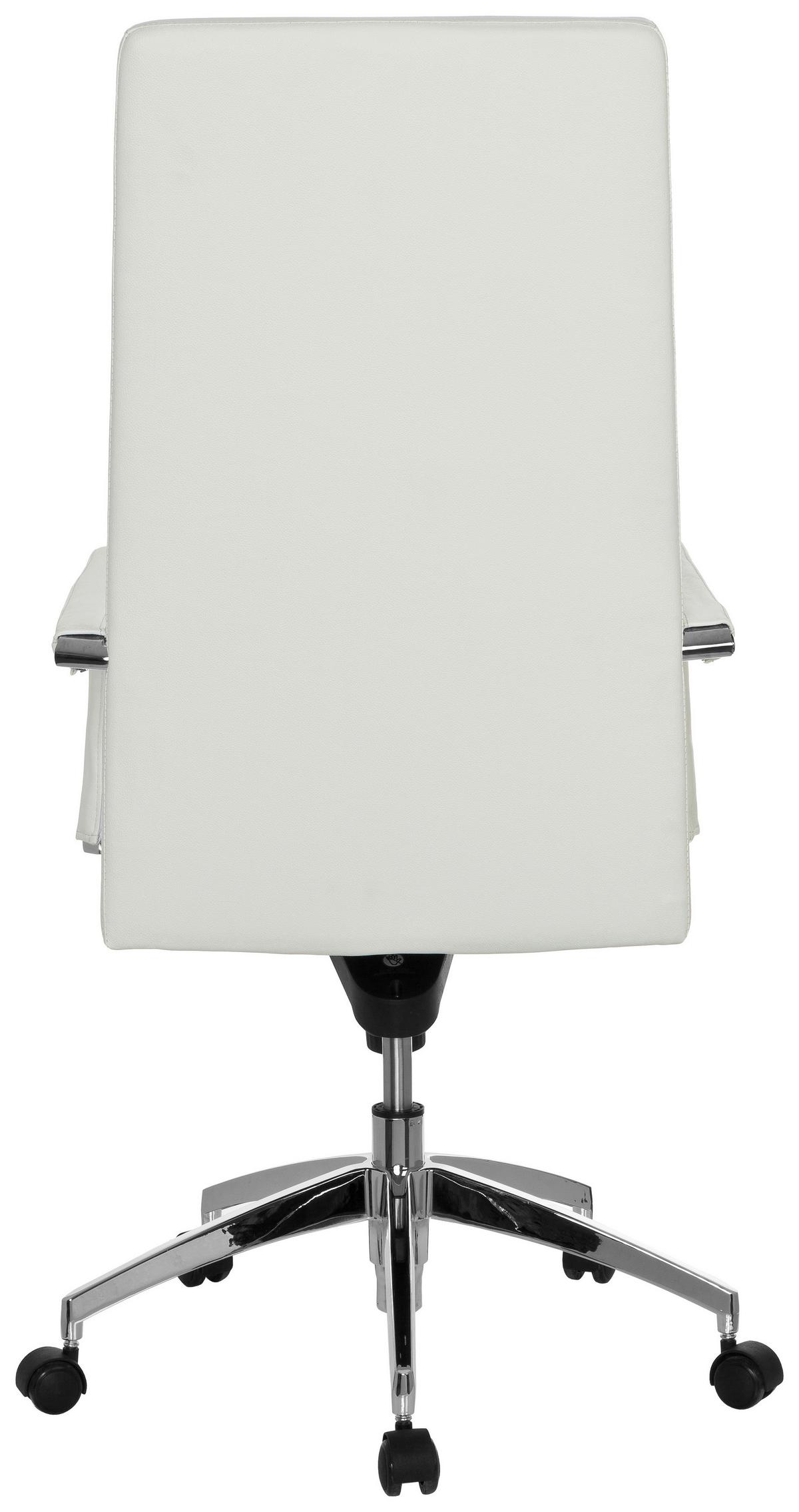 Drehstuhl Lenga Weiß - Silberfarben/Weiß, MODERN, Leder/Kunststoff (60/132/50cm) - MID.YOU
