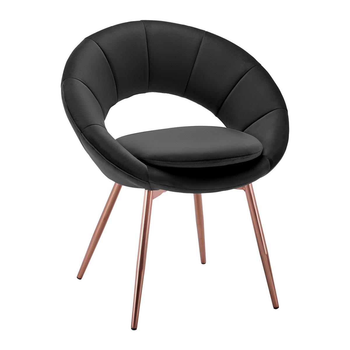 Židle ze sametu Levi tmavěšedá - tmavě šedá, Moderní, kov/dřevo (67/74/60.5cm) - Bessagi Home