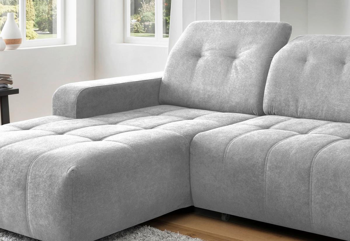 Ecksofa Vicari Grau S: 292x185 Cm - Schwarz/Grau, MODERN, Textil (292/185cm) - Livetastic