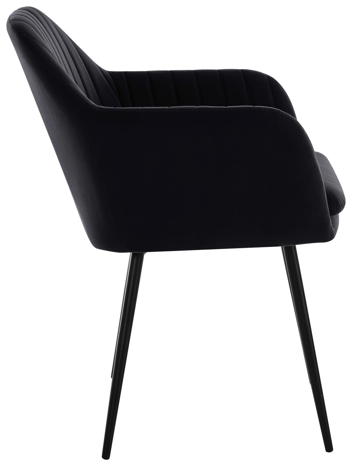 Armlehnstuhl-set Mila I S Schwarz - Schwarz, MODERN, Textil/Metall (59/84/66cm) - MID.YOU