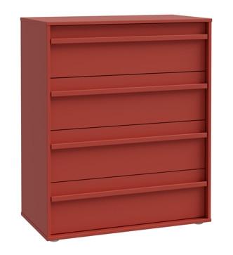 Komoda CANADA červená, š: 78,4 cm - červená, Modern, kompozitné drevo (78,4/94,4/42cm)