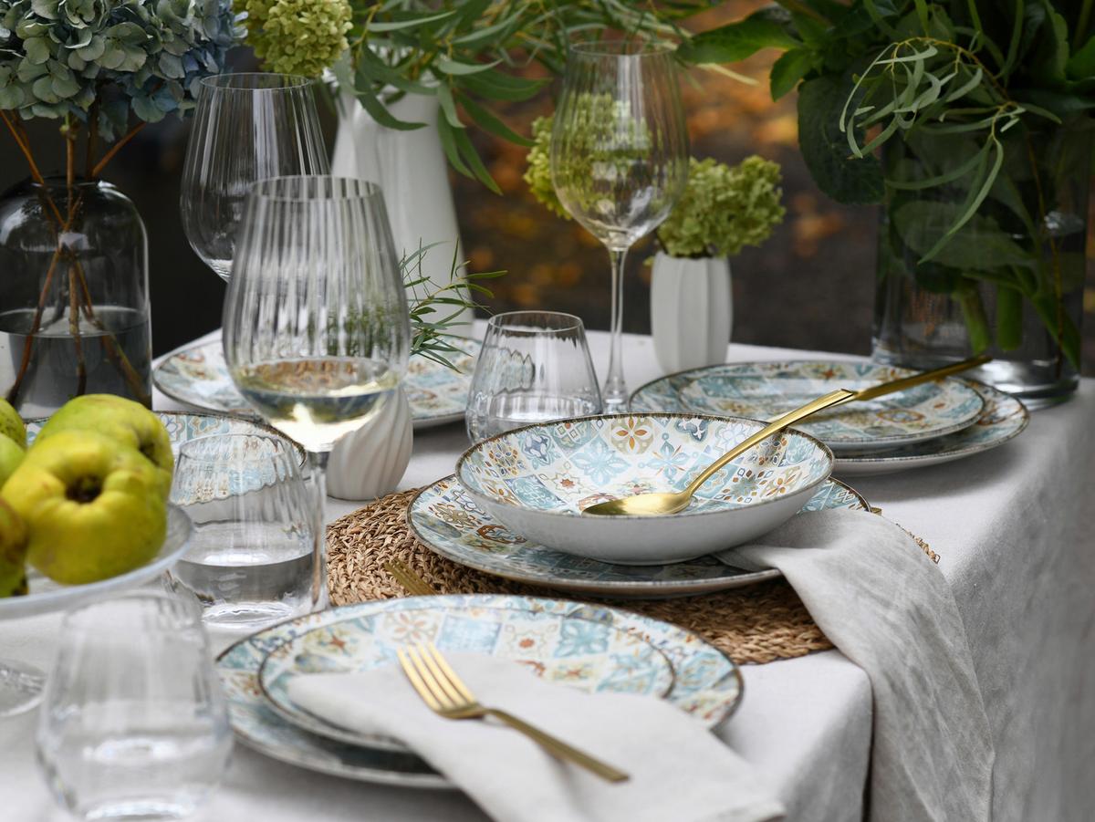 Tafelservice Mosaik 12-teilig, Multicolor - Multicolor, Basics, Keramik - Creatable