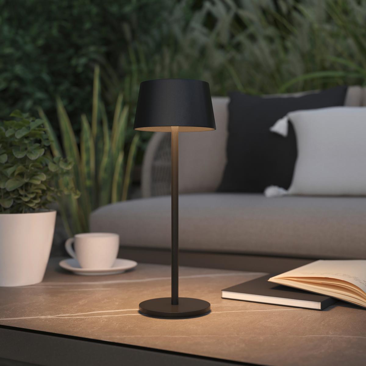 STOLNÍ LAMPA NA BATERIE LITZI - černá, Moderní, kov/plast (11,6/31,3cm) - Modern Living