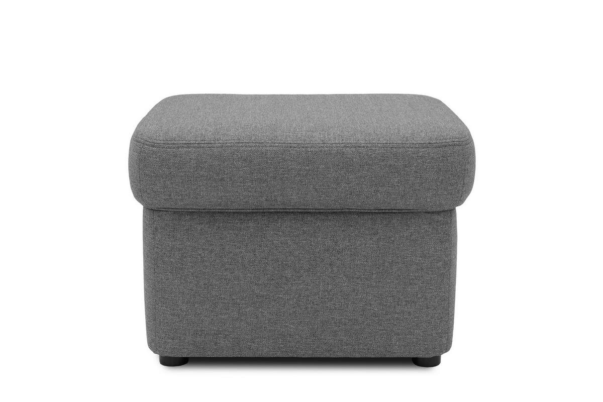 Polsterhocker Sarafina Grau Webstoff H: 40cm - Schwarz/Grau, KONVENTIONELL, Textil (61/40/61cm) - MID.YOU