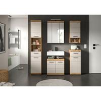 Badezimmer Scout Kaschmir/Naturfarben B: 134 cm - Kaschmir/Schwarz, MODERN, Glas/Holzwerkstoff (134cm) - MID.YOU
