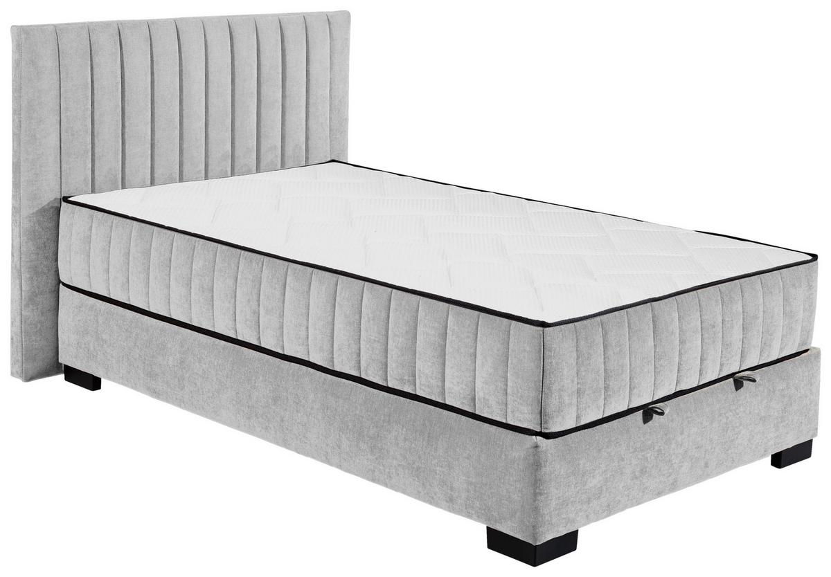 Boxbett Mit Bettkasten 120x200 Nagol - Hellgrau/Schwarz, MODERN, Holzwerkstoff/Textil (120/200cm) - MID.YOU