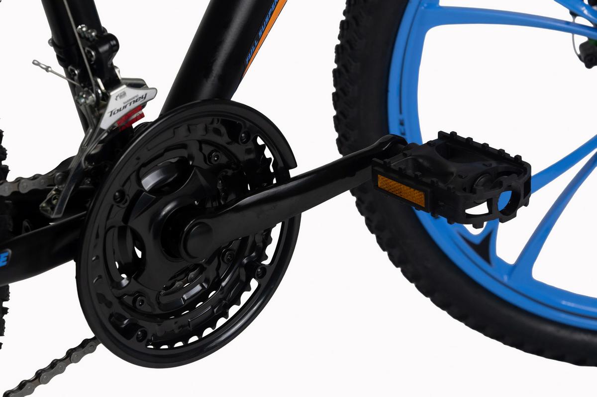 Mountainbike 26'' WYLD Topspin schwarz/blau - Schwarz, MODERN, Metall (25cm)