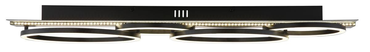 LED-Deckenleuchte 4000k., 55w - Silberfarben/Schwarzchrom, Design, Kunststoff/Metall (86,2/30/8,8cm) - Globo