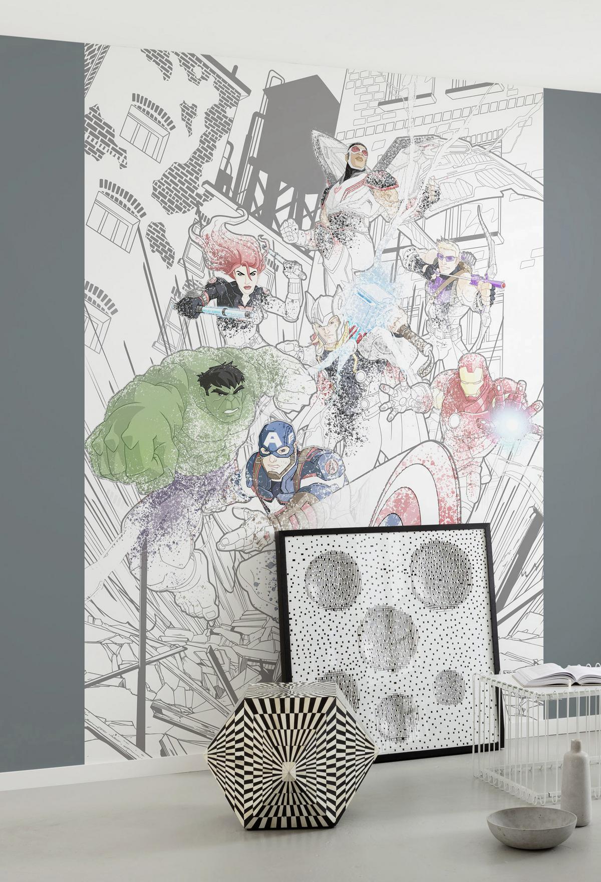 Fototapete Avengers Attack - Multicolor, Trend, Textil (200/280cm)