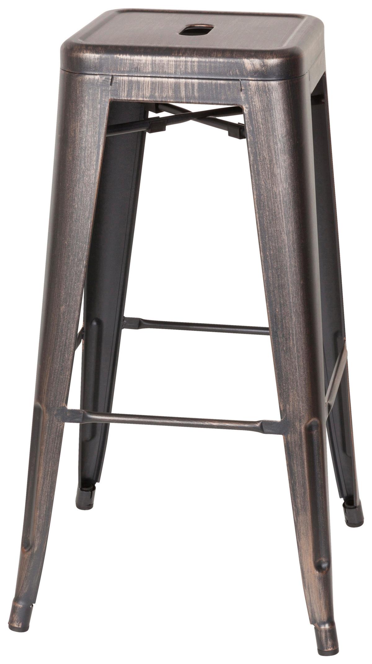 Barhocker Vantaggio High Stapelbar Schwarz/golden - Goldfarben/Schwarz, Basics, Metall (44/77/44cm) - MID.YOU