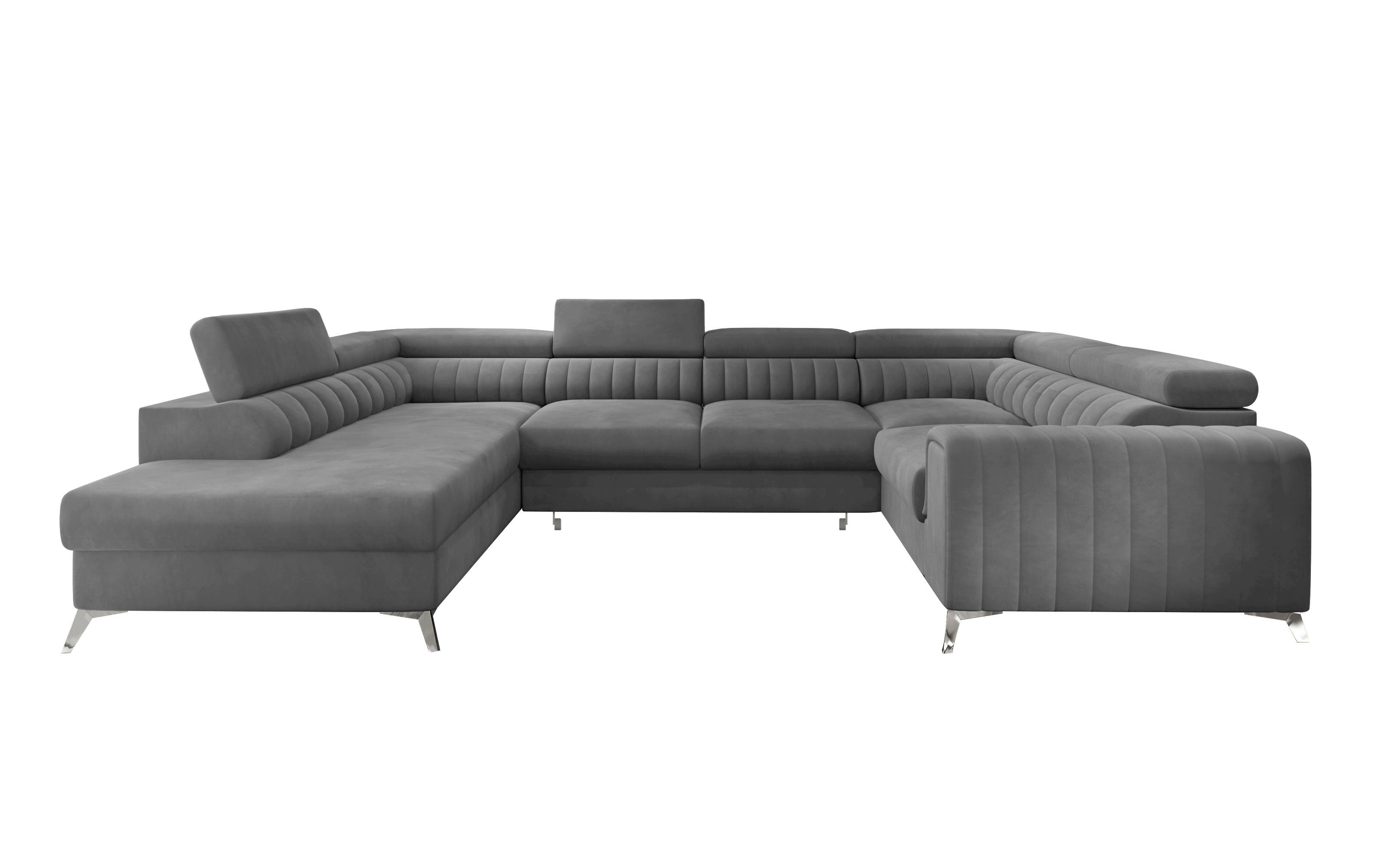 Wohnlandschaft Louies Grau U: 202x347x202 Cm - Silberfarben/Grau, Design, Textil (202/347/202cm) - MID.YOU
