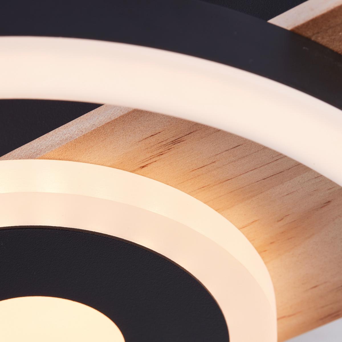 LED-Deckenleuchte G99926a76 Maureen - Hellbraun/Schwarz, Basics, Holz/Kunststoff (5,5/22/20cm) - Brilliant