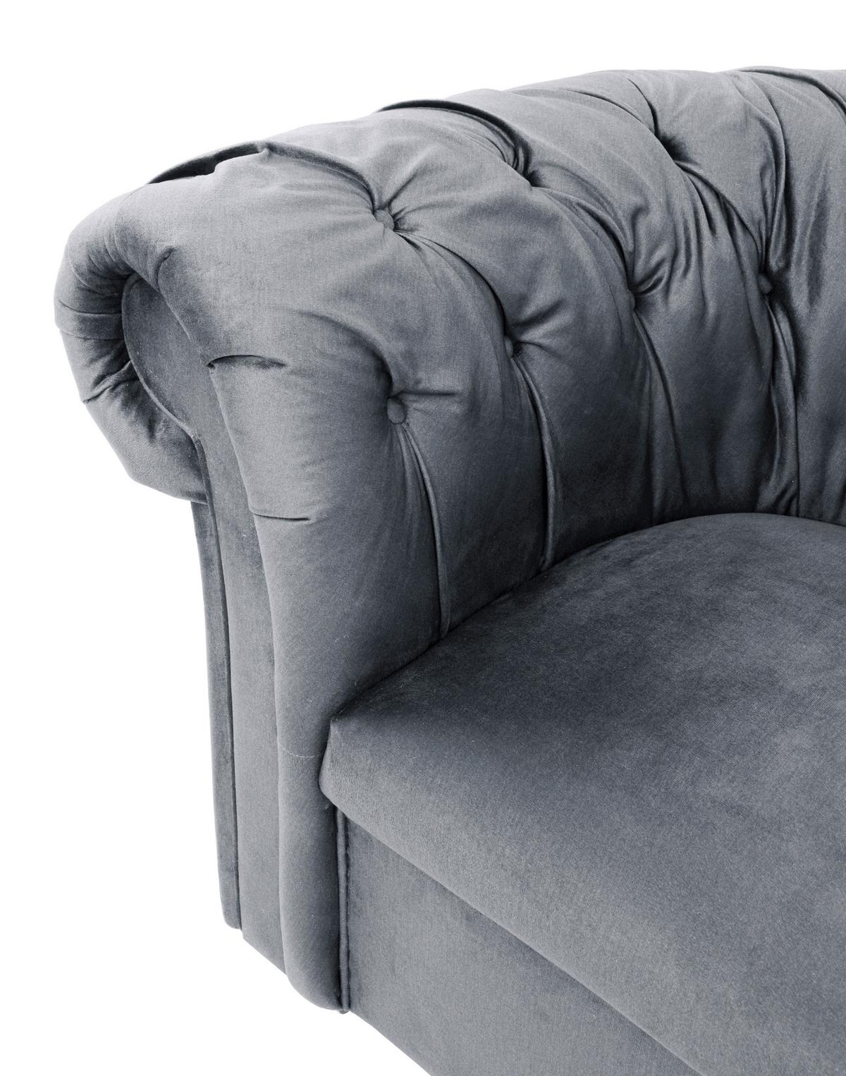 Chesterfield-sessel Cupido - Schwarz/Grau, Design, Textil (114/78/91cm) - MID.YOU