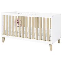 Gitterbett Weiß/eiche - Eichefarben/Weiß, Design, Holz/Holzwerkstoff (140/70cm) - Pinolino