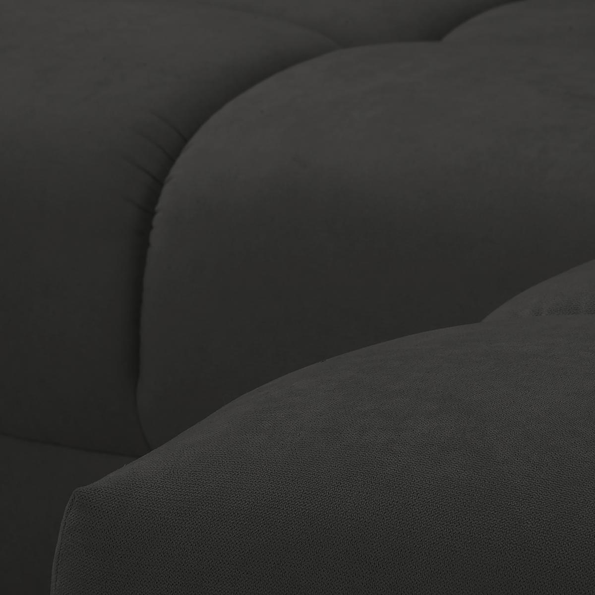 Ecksofa Azzuro Dunkelgrau S: 256x175cm - Dunkelgrau/Silberfarben, Design, Textil (256/175cm) - Livetastic