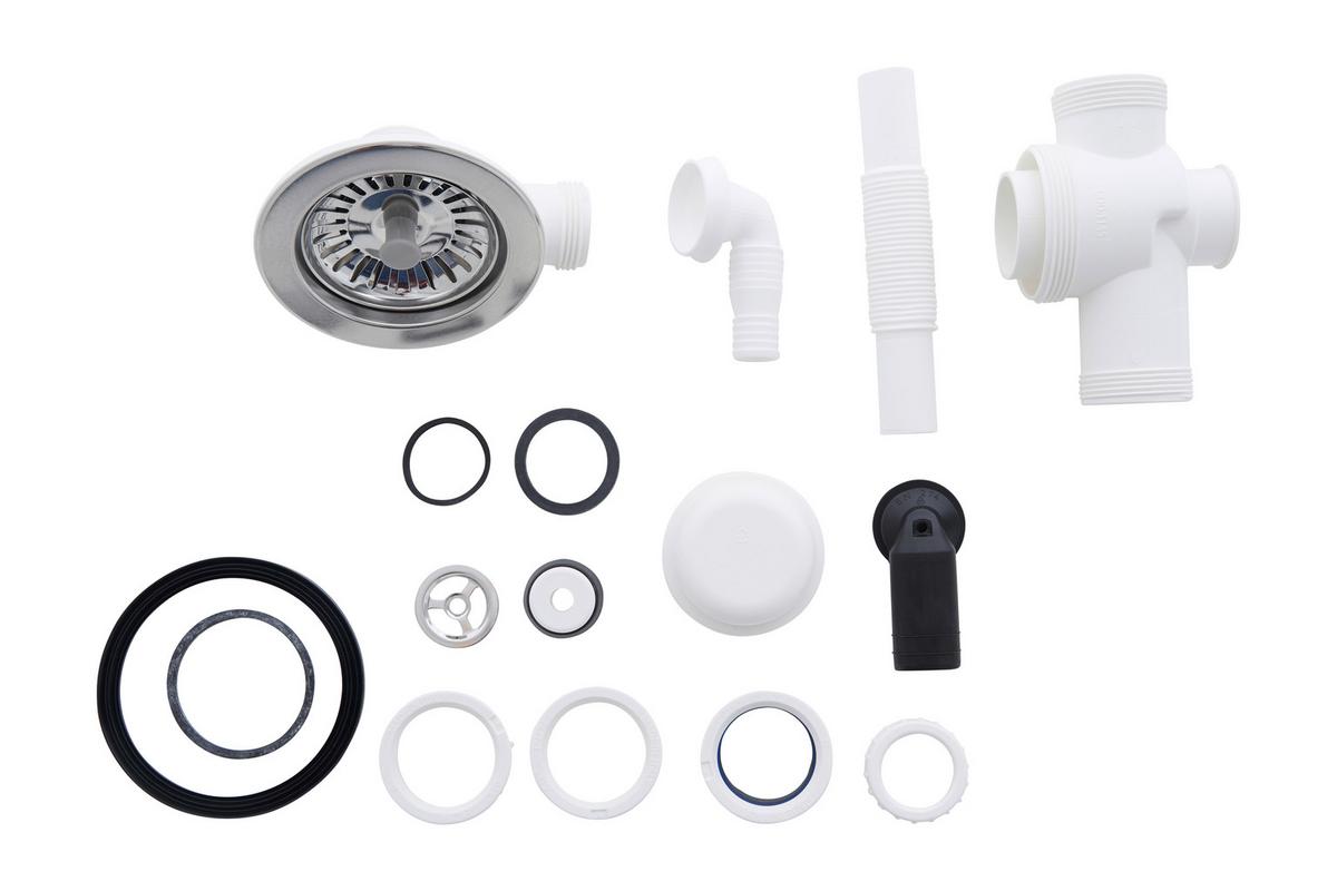 Spüle Respekta Denver Bxt: 78x43.5 Cm - Weiß, Trend, Glas/Kunststoff (78/17/43,5cm) - Respekta