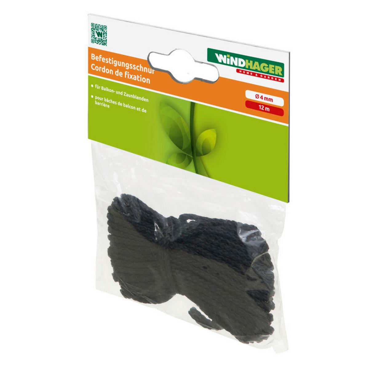 Sichtschutz Befestigungsschnur 12m - Schwarz, Basics (1200cm) - Windhager