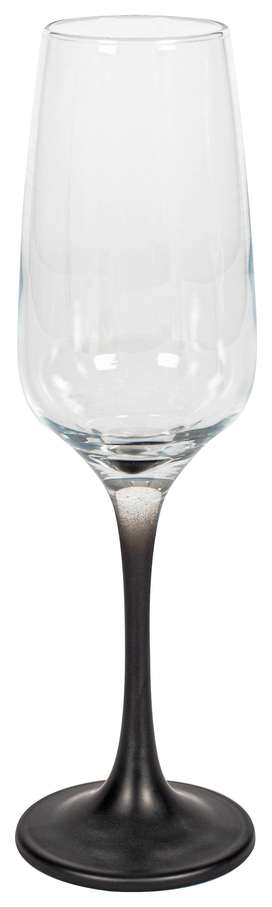 Sklenice Na Sekt Nini - černá/čiré, Moderní, sklo (4,5/22,6cm) - Premium Living