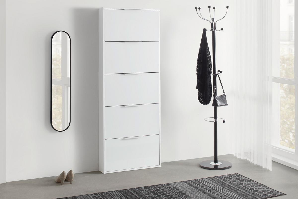 VYKLÁPĚCÍ BOTNÍK ESPRESSO - vysoce lesklá bílá, Konvenční, kompozitní dřevo (65/174/15cm) - Mömax