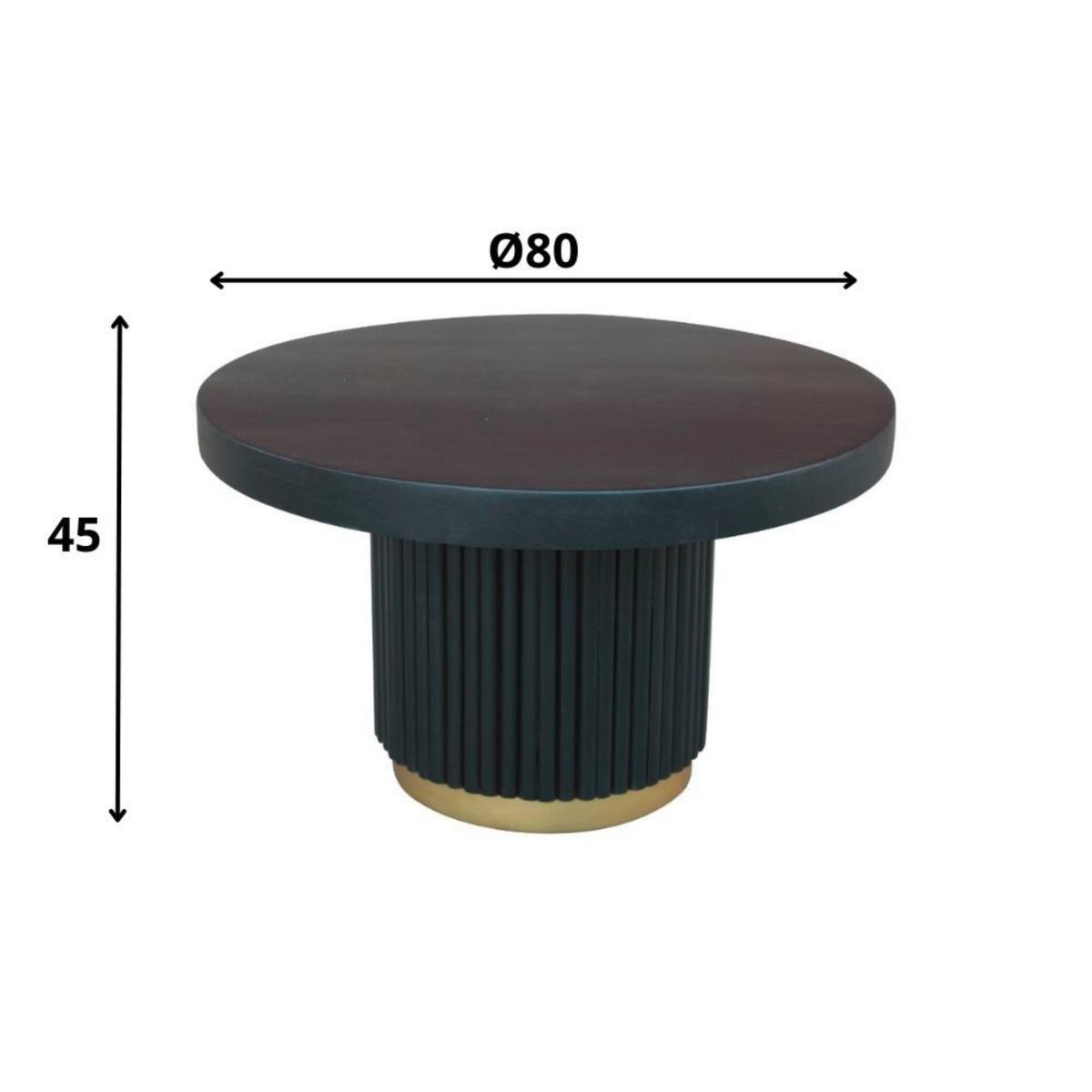 Couchtisch Uitgeest Schwarz/goldfarben, 80 Cm - Goldfarben/Schwarz, MODERN, Holz (80/80/45cm) - MID.YOU