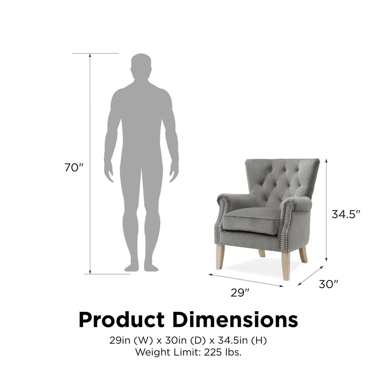 Ohrensessel Dorel Grau B: 73cm - Grau, Design, Holz/Textil (73/86/75cm) - MID.YOU