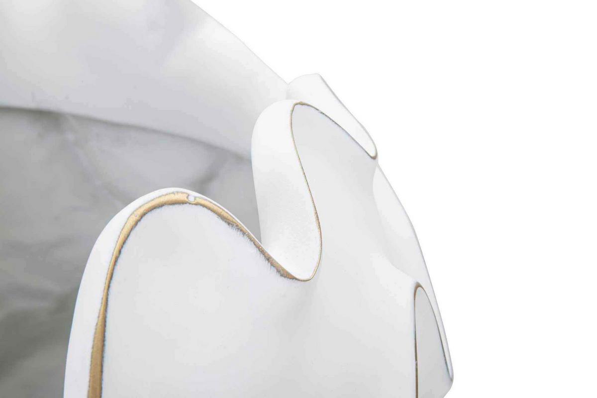 Vase Polyresin Lines Weiß B: 44 Cm - Weiß, Basics, Kunststoff (44/37/44cm)
