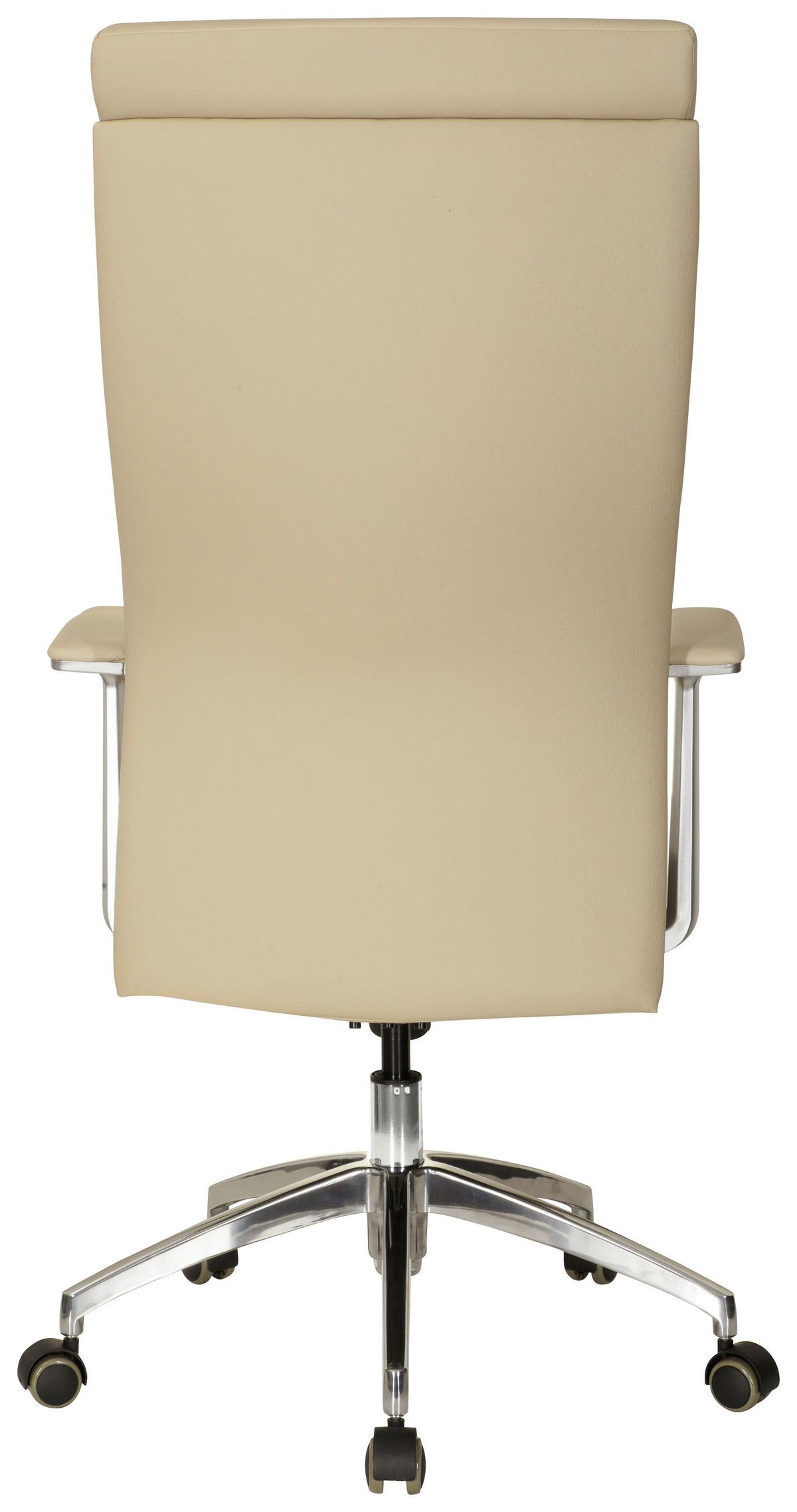 Chefsessel Monza 20 Beige - Beige/Silberfarben, MODERN, Leder/Kunststoff (60/131/52cm) - MID.YOU