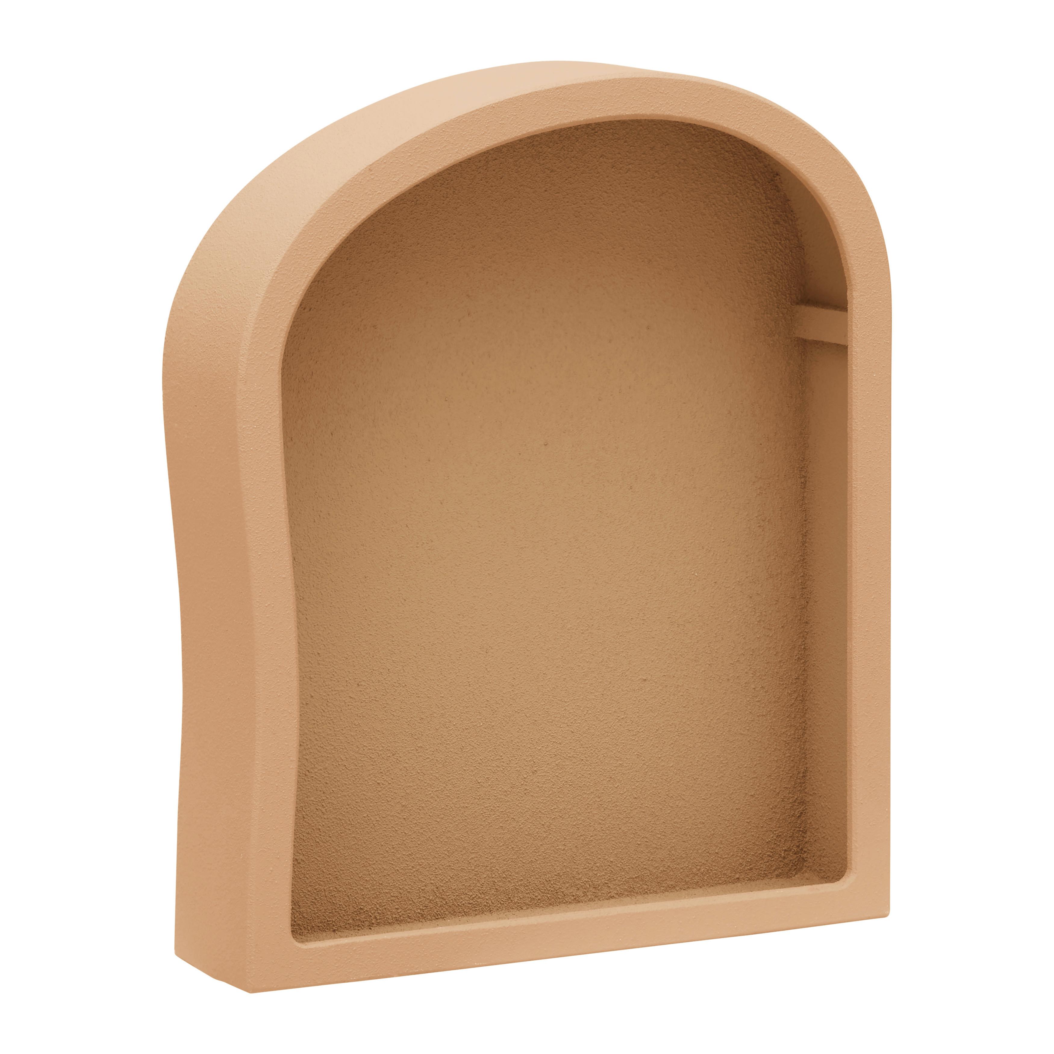 Nástenný regál WILMA - hnedá, Lifestyle, kompozitné drevo (40/48/10cm) - Premium Living