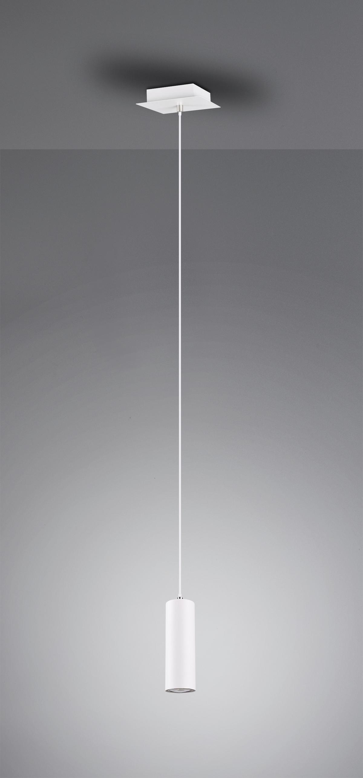 Hängeleuchte Marley H: 150 cm 1-Flammig höhenverstellbar - Weiß, Design, Metall (12/150cm) - Trio Leuchten