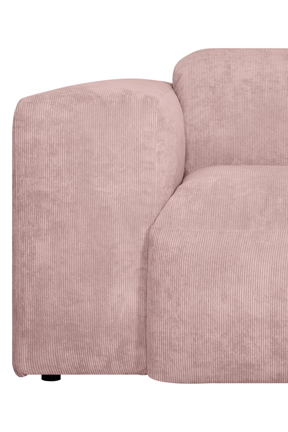 Ecksofa Hannah Rosa 343x170 cm - Schwarz/Rosa, Design, Textil (343/170cm) - MID.YOU