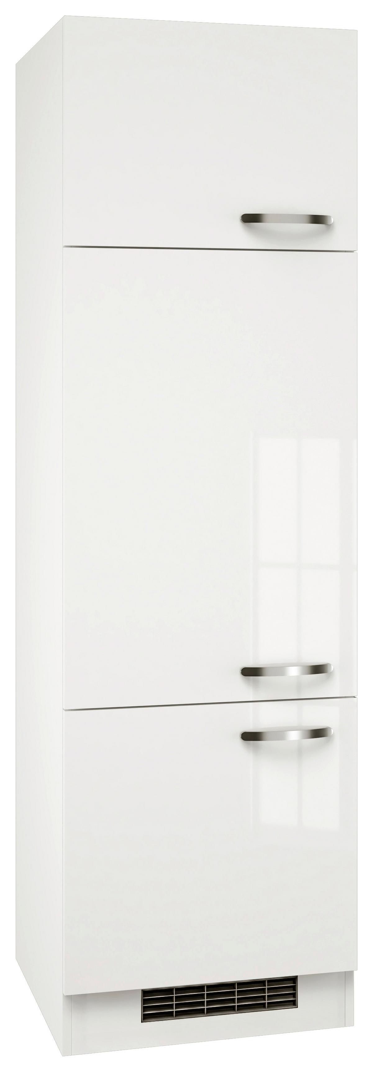 Szekrény Beépíthető Gépekhez Alba - fehér/magasfényű fehér, Modern, faalapú anyag (60/200/57cm)