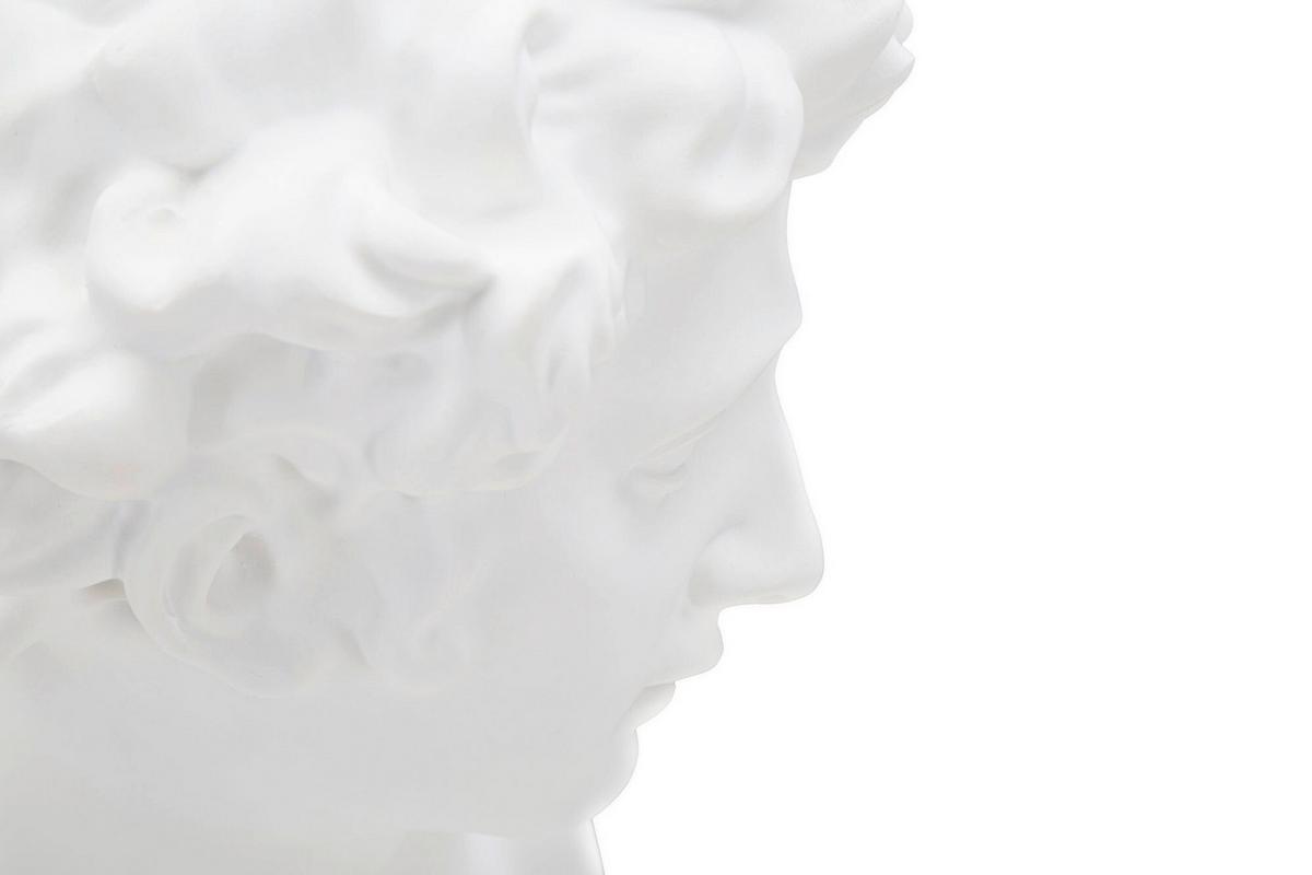 Skulptur Roman Young Weiß, B: 20 cm - Weiß, Basics, Kunststoff (20/30/17.5cm)