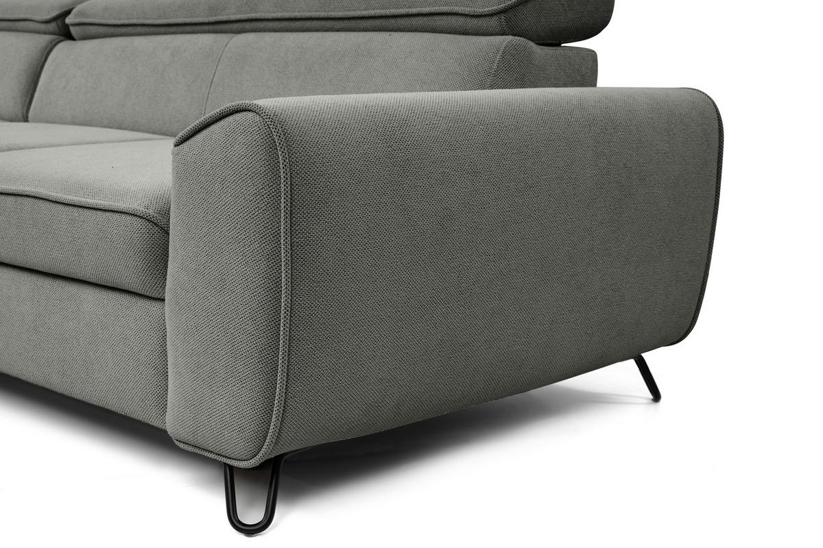 Rohová sedačka IDYLLA, levá tmavě šedá,úl.prostor,lůžko - černá/tmavě šedá, Design, kov/textil (200/250cm)