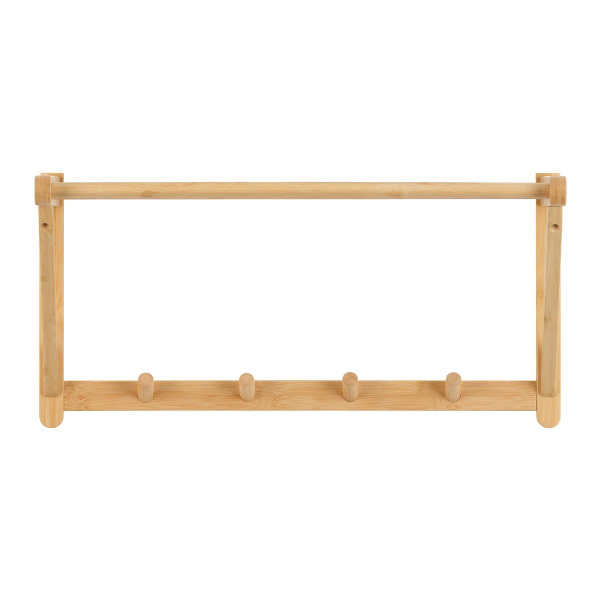 Nástenný vešiak BONNIE, bambus - prírodná farba, Konventionell, drevo (51/25/28cm) - Based