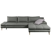 Ecksofa Mit Schlaffunktion & Bettkasten Floby Grau - Erlefarben/Hellgrau, Trend, Textil (313/215cm) - MID.YOU