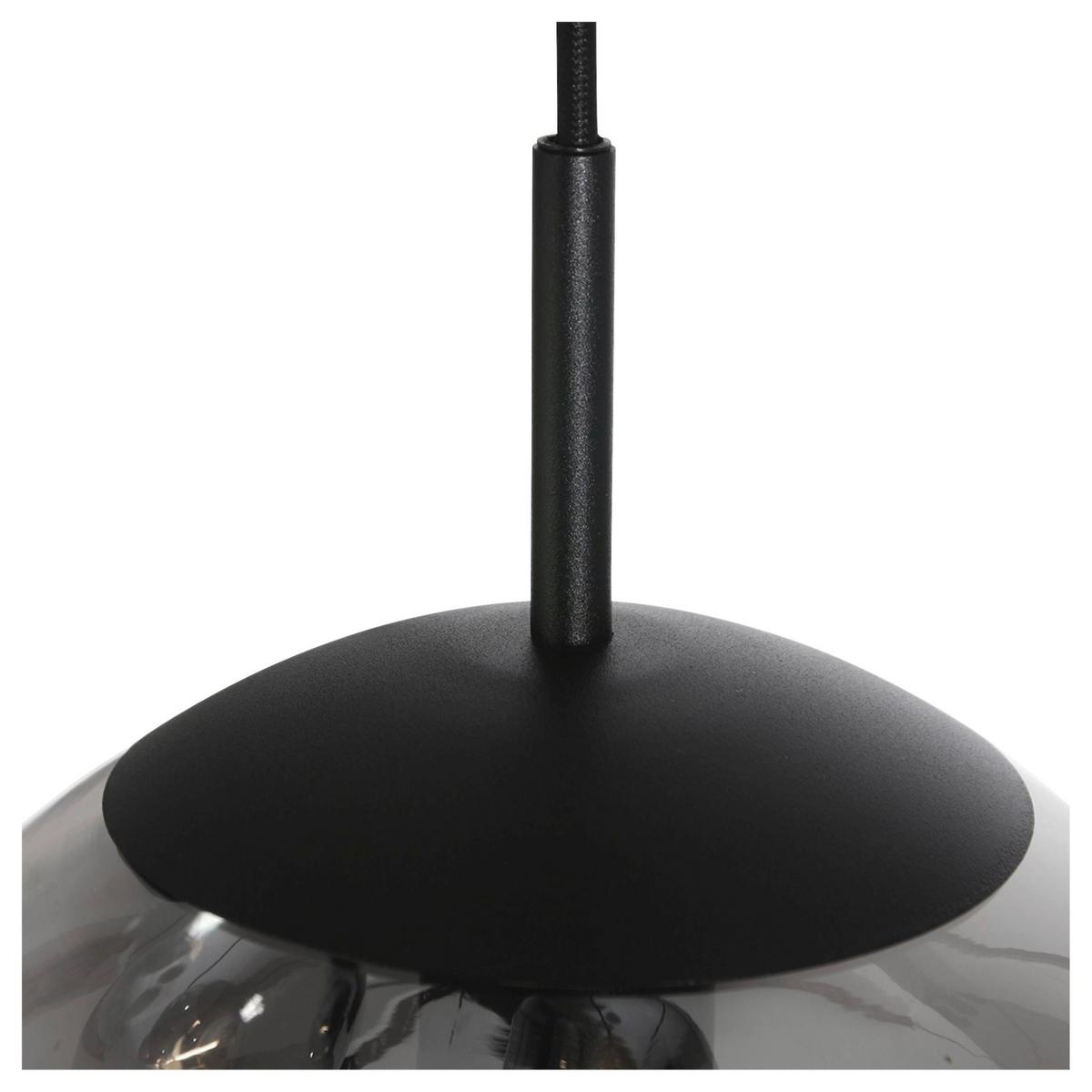 Deckenleuchte Bollique - Schwarz, Trend, Glas/Metall (60/115-373/60cm)